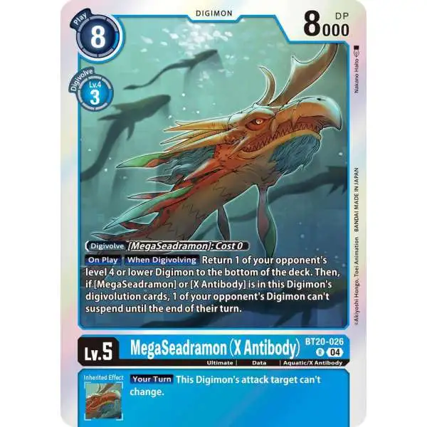 Digimon Trading Card Game Release Special Booster 2.5 Rare MegaSeadramon (X Antibody) BT20-026