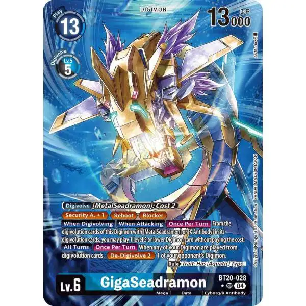 Digimon Trading Card Game Release Special Booster 2.5 None GigaSeadramon BT20-028 [Alternate Art]