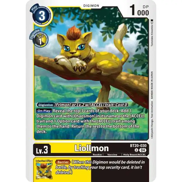 Digimon Trading Card Game Release Special Booster 2.5 Uncommon Liollmon - BT20-030 BT20-030