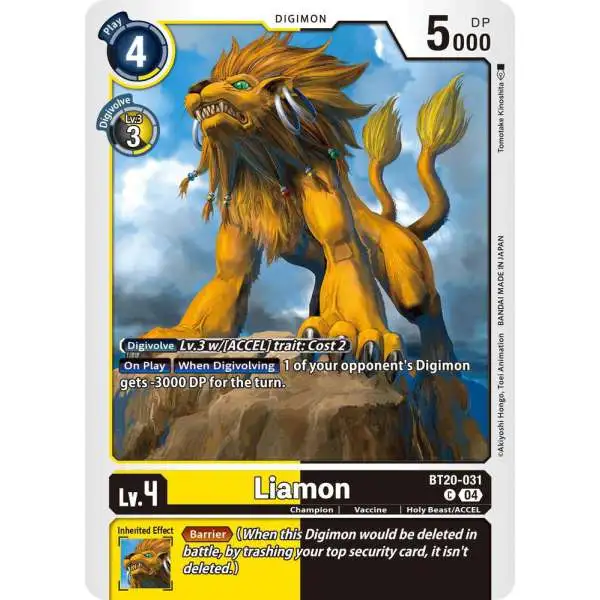 Digimon Trading Card Game Release Special Booster 2.5 Common Liamon BT20-031