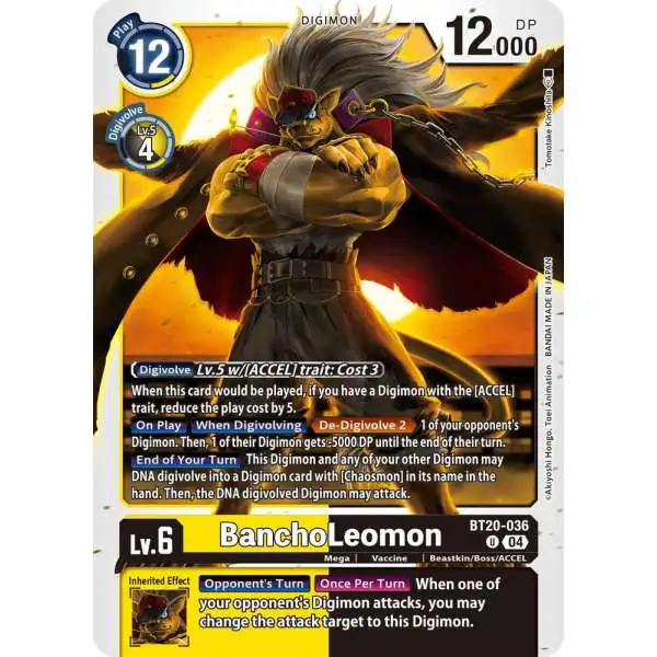 Digimon Trading Card Game Release Special Booster 2.5 Uncommon BanchoLeomon BT20-036
