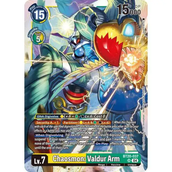 Digimon Trading Card Game Release Special Booster 2.5 Super Rare Chaosmon: Valdur Arm BT20-037
