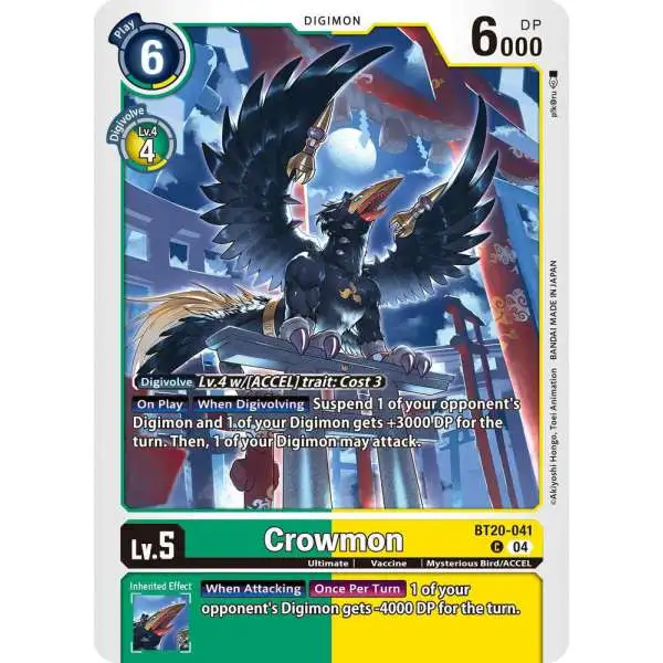 Digimon Trading Card Game Release Special Booster 2.5 Common Crowmon BT20-041