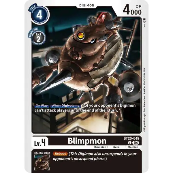 Digimon Trading Card Game Release Special Booster 2.5 Common Blimpmon BT20-049