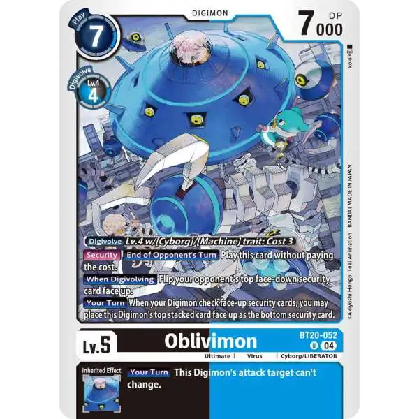 Digimon Trading Card Game Release Special Booster 2.5 Uncommon Oblivimon BT20-052