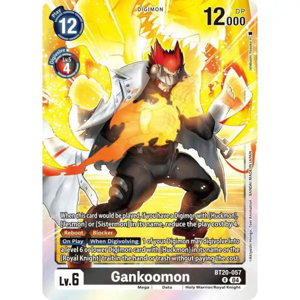 Digimon Trading Card Game Release Special Booster 2.5 Rare Gankoomon BT20-057