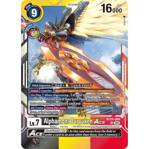 Digimon Trading Card Game Release Special Booster 2.5 Super Rare Alphamon: Ouryuken ACE BT20-060