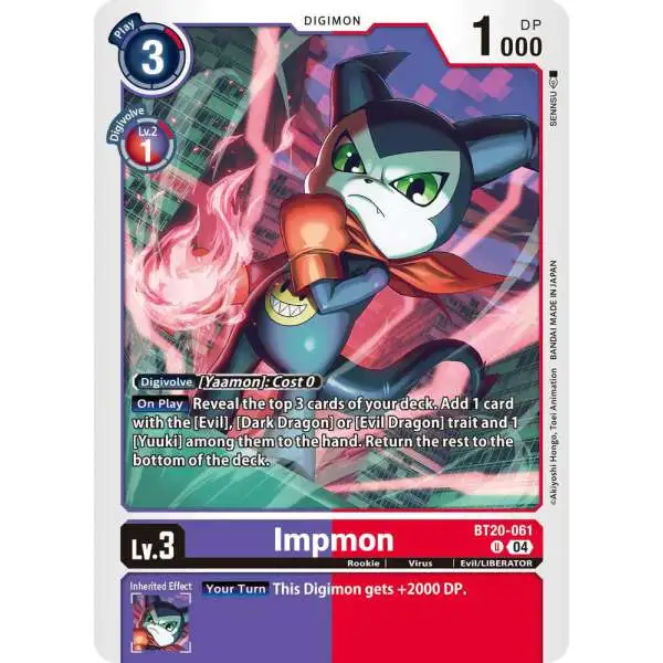 Digimon Trading Card Game Release Special Booster 2.5 Uncommon Impmon - BT20-061 BT20-061