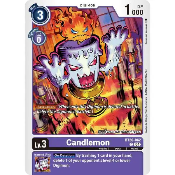 Digimon Trading Card Game Release Special Booster 2.5 Common Candlemon - BT20-062 BT20-062