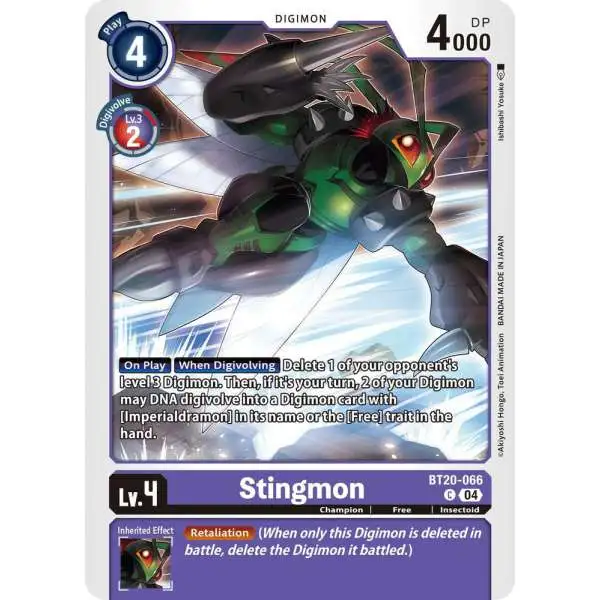 Digimon Trading Card Game Release Special Booster 2.5 Common Stingmon BT20-066