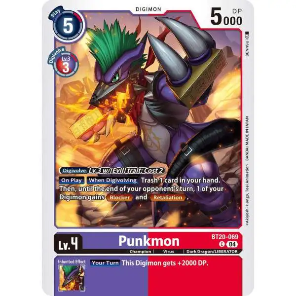 Digimon Trading Card Game Release Special Booster 2.5 Common Punkmon BT20-069