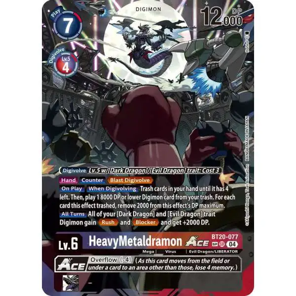 Digimon Trading Card Game Release Special Booster 2.5 Super Rare HeavyMetaldramon ACE BT20-077 [Textured]