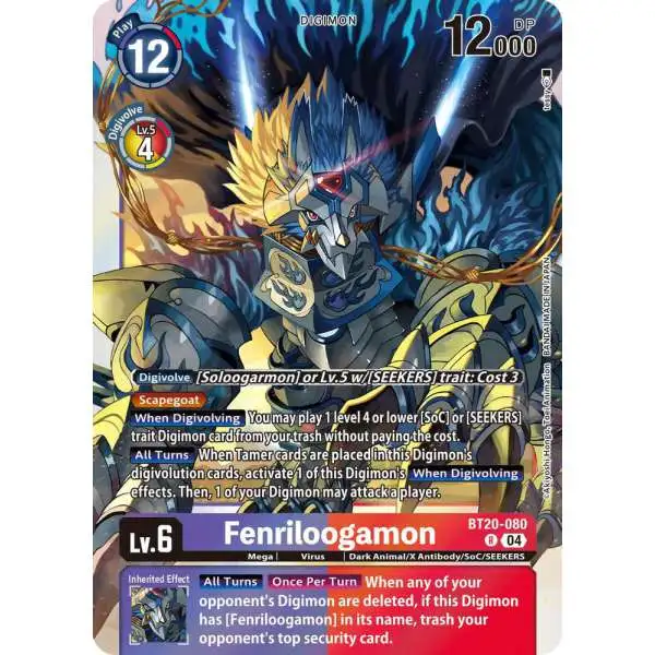 Digimon Trading Card Game Release Special Booster 2.5 Rare Fenriloogamon BT20-080
