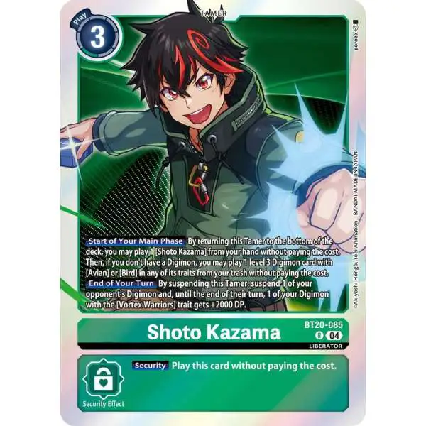 Digimon Trading Card Game Release Special Booster 2.5 Rare Shoto Kazama BT20-085