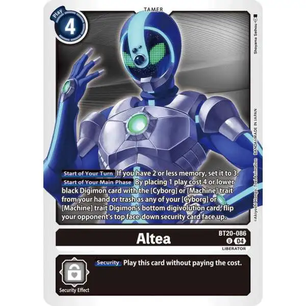 Digimon Trading Card Game Release Special Booster 2.5 Uncommon Altea BT20-086
