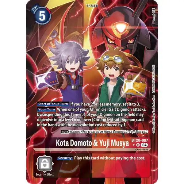 Digimon Trading Card Game Release Special Booster 2.5 Rare Kota Domoto & Yuji Musya BT20-087 [Alternate Art]