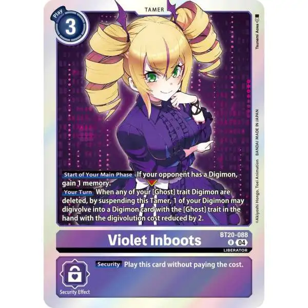 Digimon Trading Card Game Release Special Booster 2.5 Rare Violet Inboots - BT20-088 BT20-088
