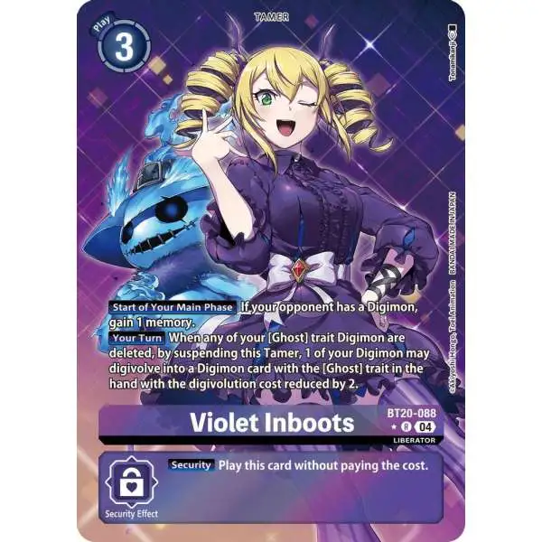 Digimon Trading Card Game Release Special Booster 2.5 Rare Violet Inboots - BT20-088 BT20-088 [Alternate Art]