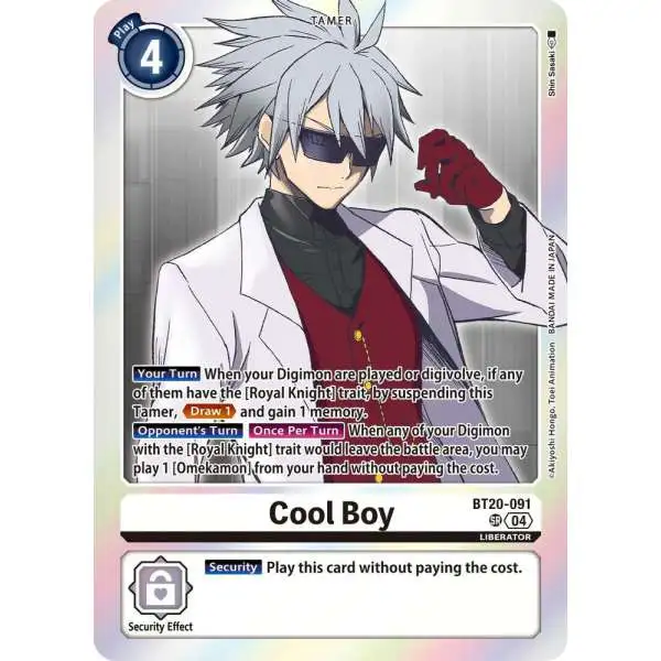 Digimon Trading Card Game Release Special Booster 2.5 Super Rare Cool Boy BT20-091