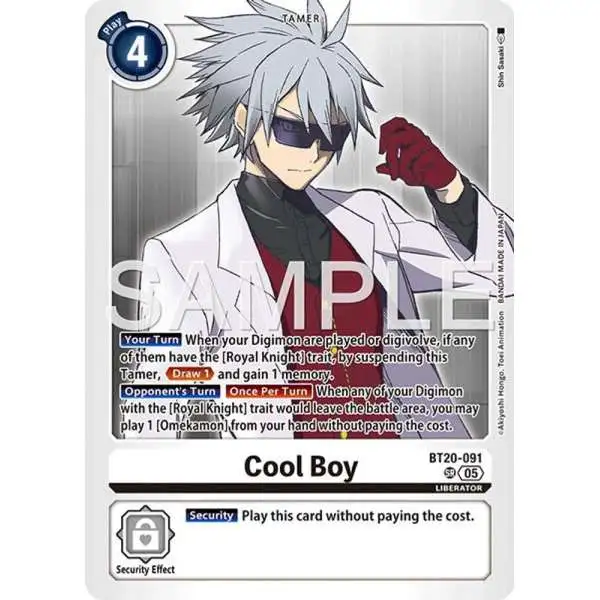 Trading Card Game Advanced Booster Digimon Generation Super Rare Cool Boy BT20-091 [Reprint]
