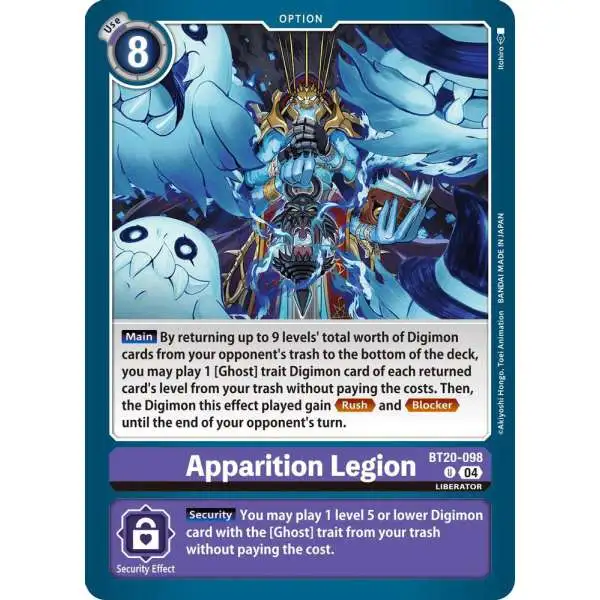 Digimon Trading Card Game Release Special Booster 2.5 Uncommon Apparition Legion BT20-098