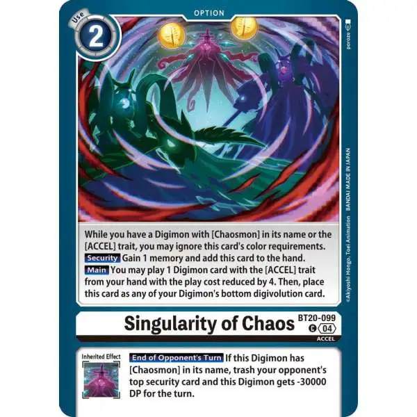 Digimon Trading Card Game Release Special Booster 2.5 Common Singularity of Chaos BT20-099
