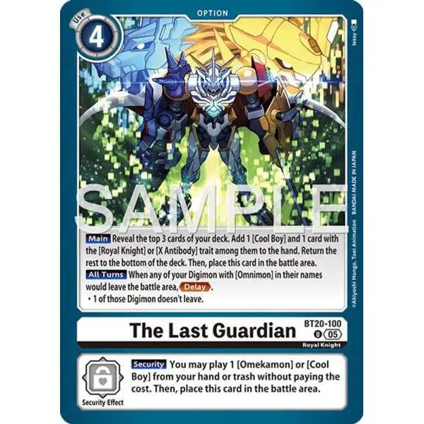 Trading Card Game Advanced Booster Digimon Generation Uncommon The Last Guardian BT20-100 [Reprint]