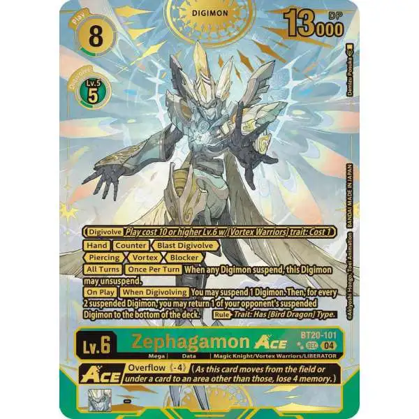 Digimon Trading Card Game Release Special Booster 2.5 Secret Rare Zephagamon ACE BT20-101 [Textured]