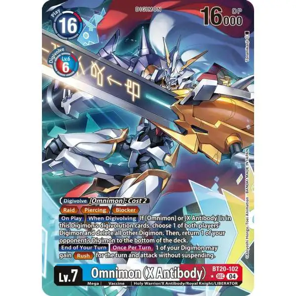 Digimon Trading Card Game Release Special Booster 2.5 Secret Rare Omnimon (X Antibody) BT20-102 [Alternate Art]