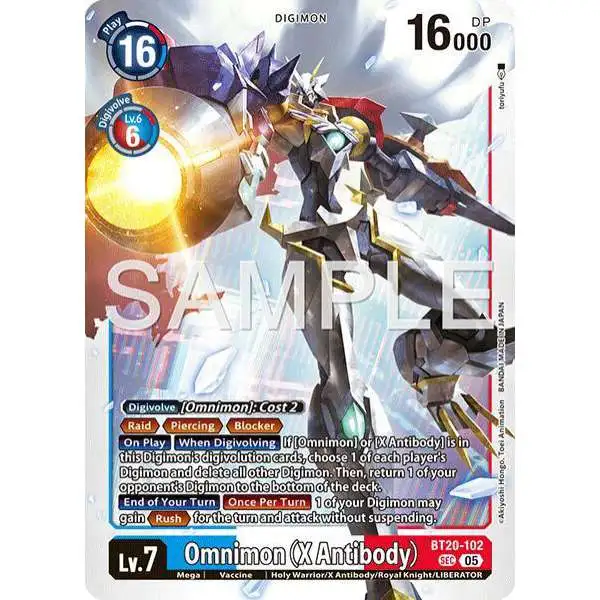Trading Card Game Advanced Booster Digimon Generation Secret Rare Omnimon BT20-102 [X Antibody Reprint]