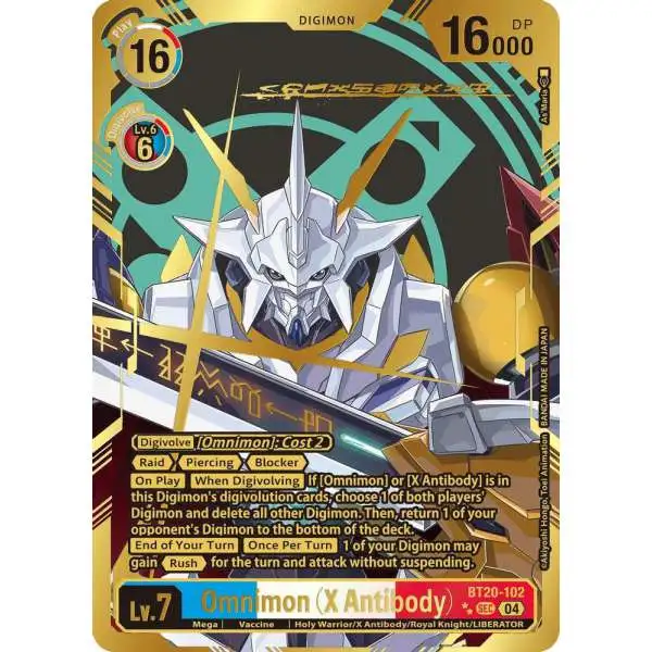 Digimon Trading Card Game Release Special Booster 2.5 Secret Rare Omnimon (X Antibody) BT20-102 [Textured]