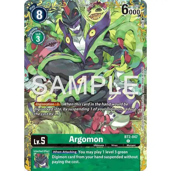 Digimon Trading Card Game Dual Revolution Common Argomon - BT2-047 BT2-047 [Alternate Art]