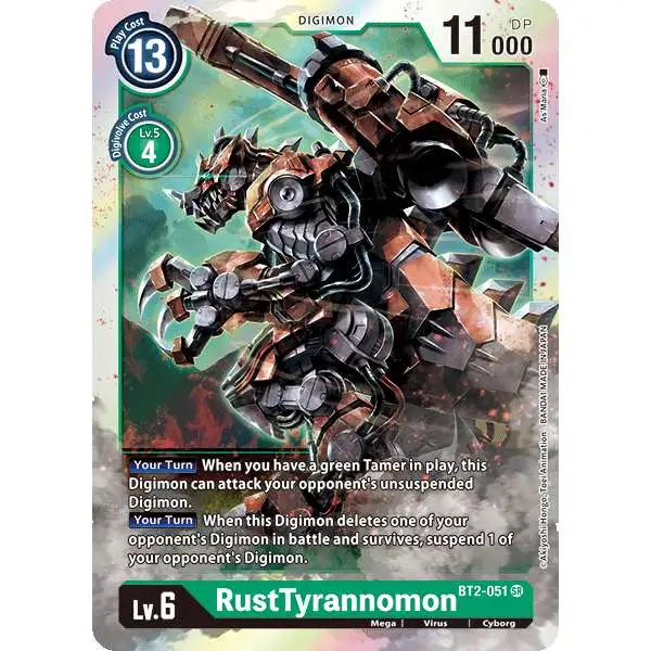 Digimon Trading Card Game Release Special Booster Super Rare RustTyrannomon BT2-051