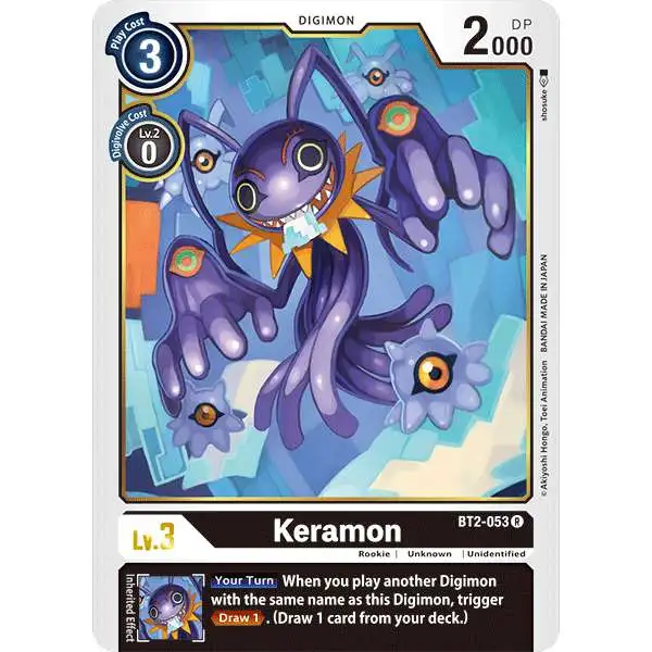 Digimon Trading Card Game Release Special Booster Rare Keramon BT2-053