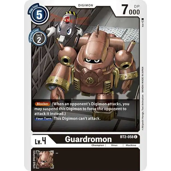 Digimon Trading Card Game Release Special Booster Common Guardromon BT2-058