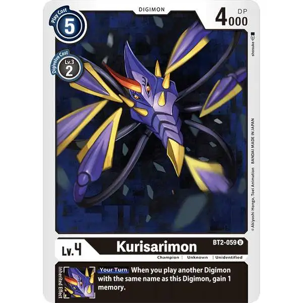 Digimon Trading Card Game Release Special Booster Uncommon Kurisarimon BT2-059