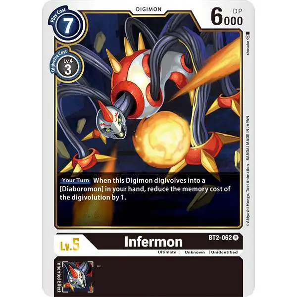 digimon bt2 booster box Trading Card Game Release Special Single Card Rare Infermon BT2-062 First ever signed Digimon Card is in this set Digimon TCG: Double Diamond Booster