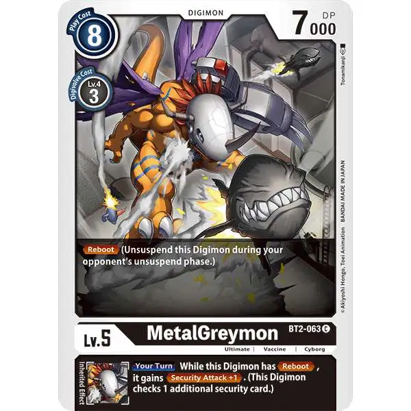 Digimon Trading Card Game Release Special Booster Common MetalGreymon BT2-063