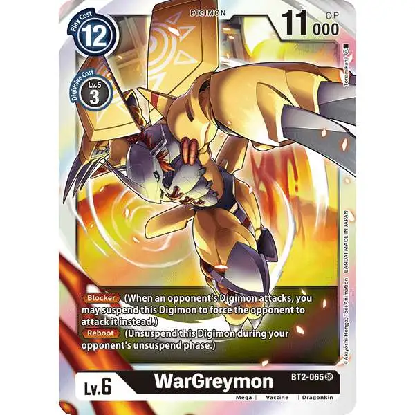 Digimon Trading Card Game Release Special Booster Super Rare WarGreymon BT2-065