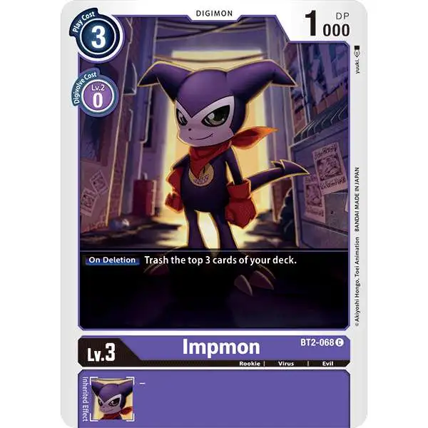 Digimon Trading Card Game Release Special Booster Common Impmon BT2-068