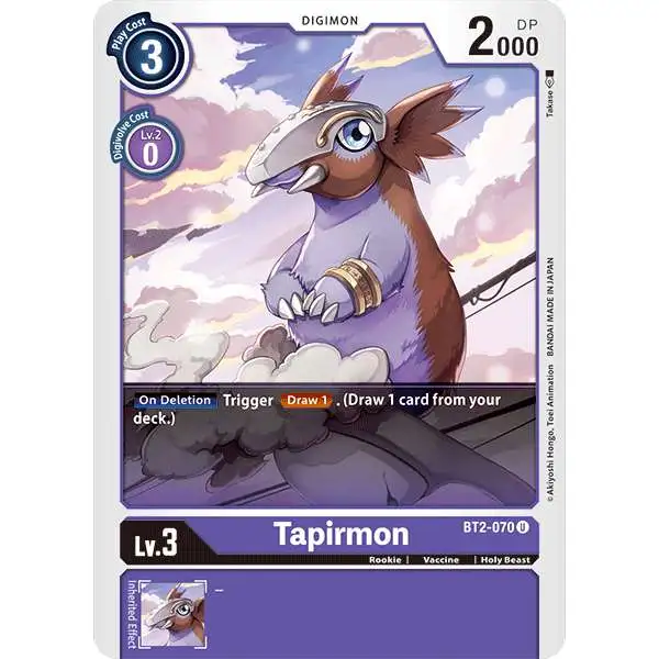 Digimon Trading Card Game Release Special Booster Uncommon Tapirmon BT2-070