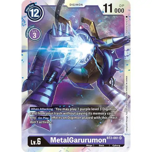 Digimon Trading Card Game Release Special Booster Super Rare MetalGarurumon BT2-081
