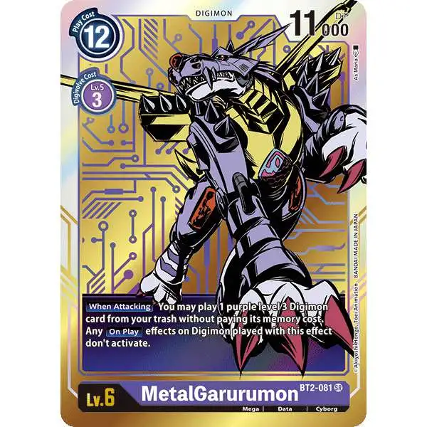 Digimon Trading Card Game Release Special Booster Super Rare MetalGarurumon BT2-081 [Alternative Art]