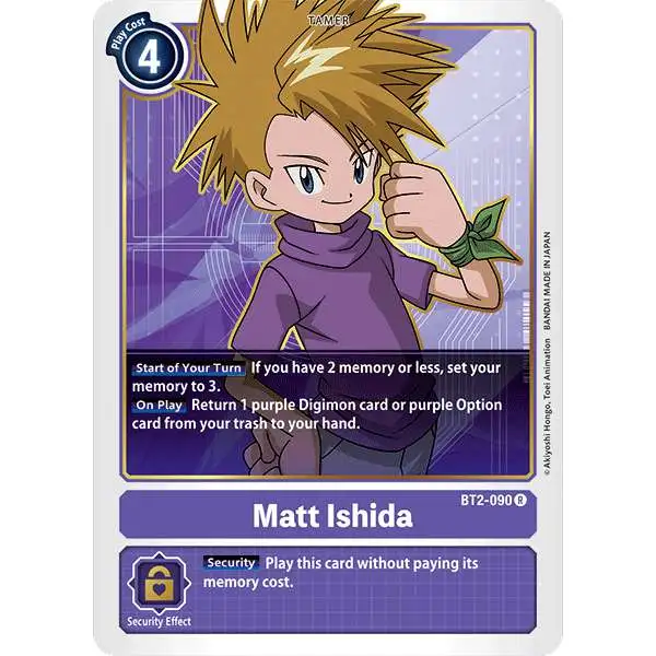 Digimon Trading Card Game Release Special Booster Rare Matt Ishida BT2-090