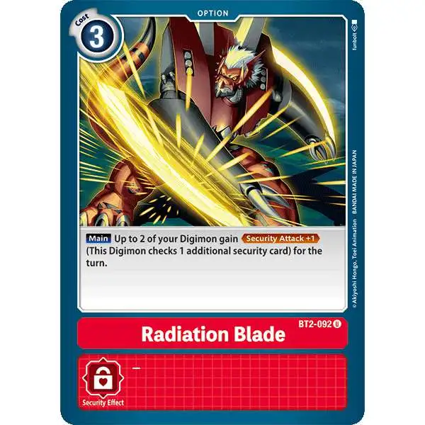Digimon Trading Card Game Release Special Booster Uncommon Radiation Blade BT2-092