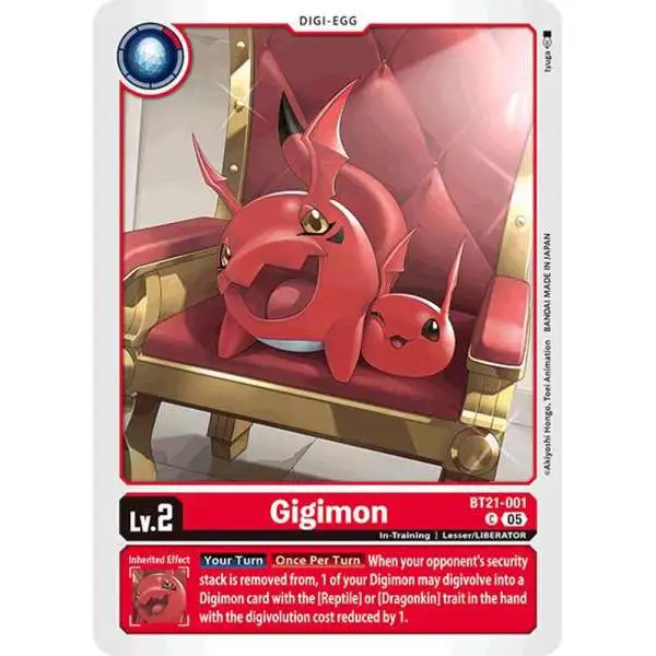 Digimon Trading Card Game World Convergence Common Gigimon BT21-001
