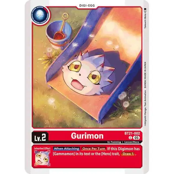 Digimon Trading Card Game World Convergence Common Gurimon BT21-002