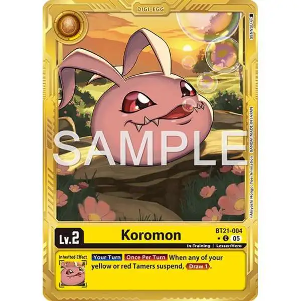 Trading Card Game Advanced Booster Digimon Generation Common Koromon BT21-004 [Gold Border]