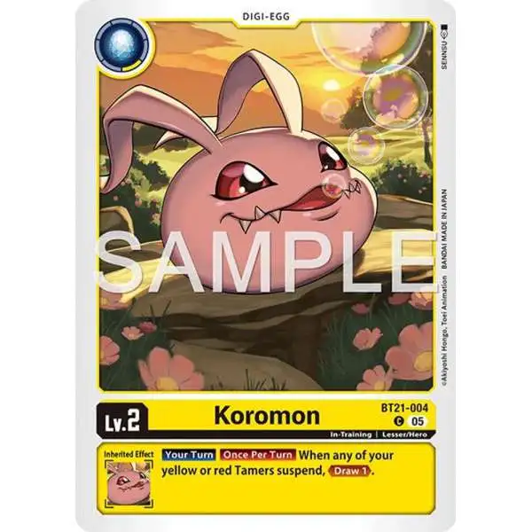 Trading Card Game Advanced Booster Digimon Generation Common Koromon BT21-004 [Reprint]