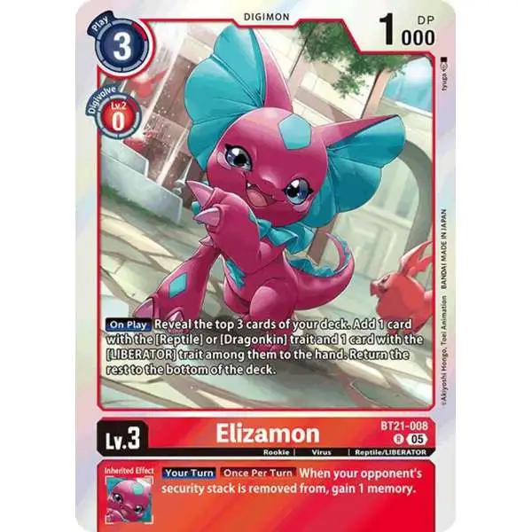 Digimon Trading Card Game World Convergence Rare Elizamon BT21-008